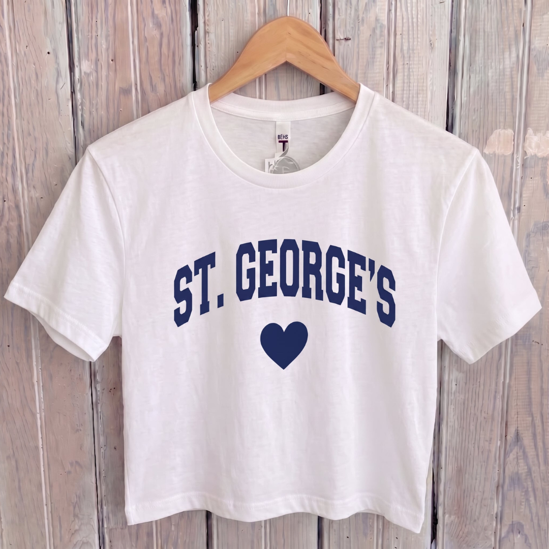 St. George's — Heart Collection Crop Tee