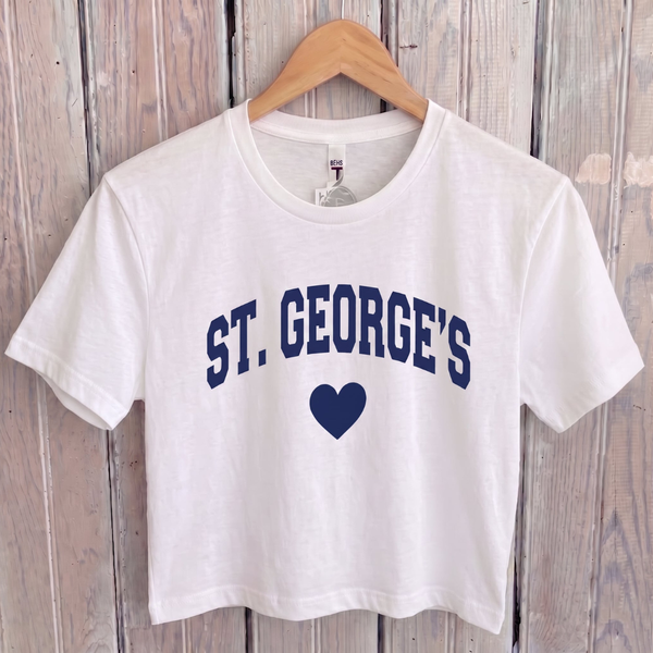 St. George's — Heart Collection Crop Tee
