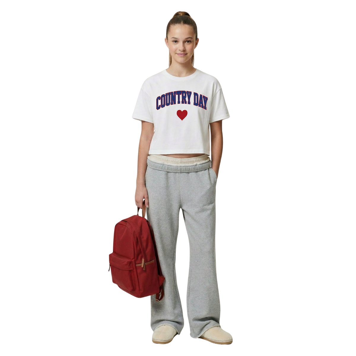 Country Day — Heart Collection Crop Tee