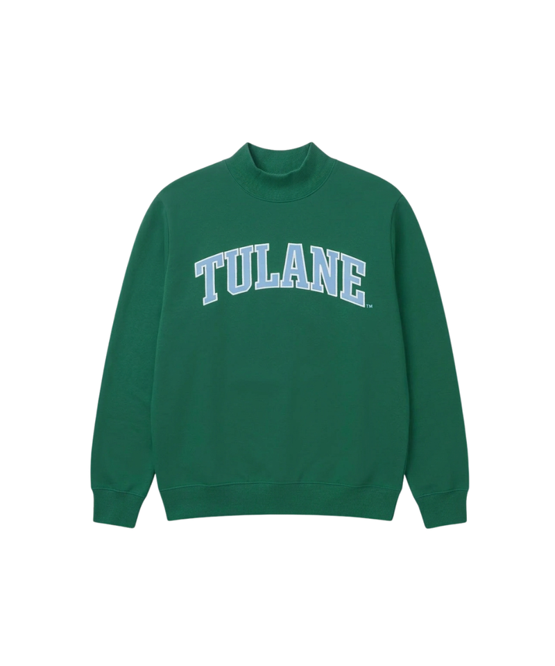 Tulane University Mock Neck Sweatshirt — Green